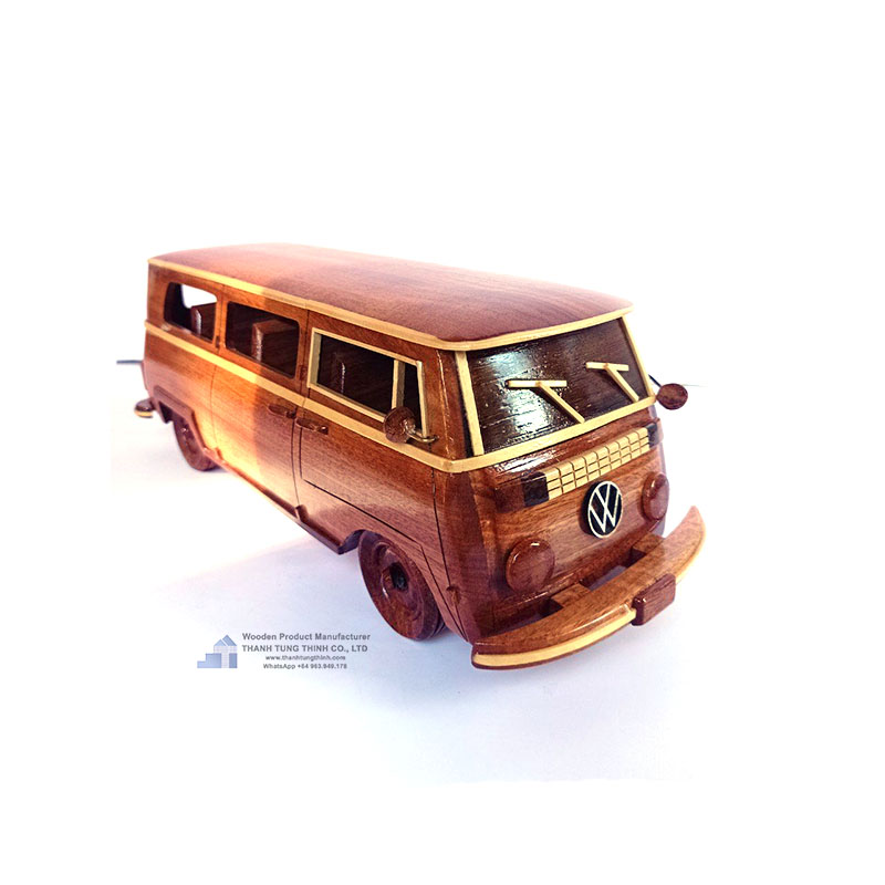 Retro Dark Brown Wooden bus souvenir