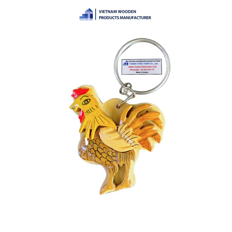 Chicken Wooden Keychain