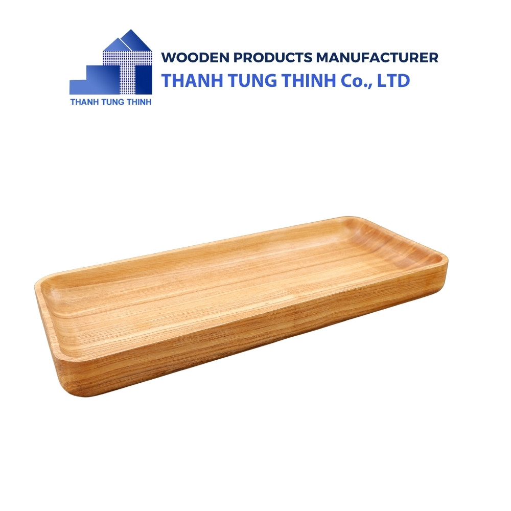 Wholesaler Wooden Tray Rectangular shape with deep cage to decorate food